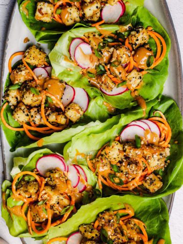 Everything Bagel Seasoning Tofu Lettuce Wraps