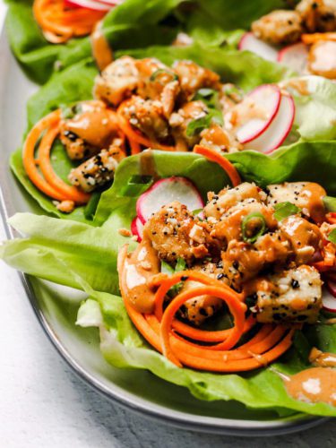 Everything Bagel Seasoning Tofu Lettuce Wraps