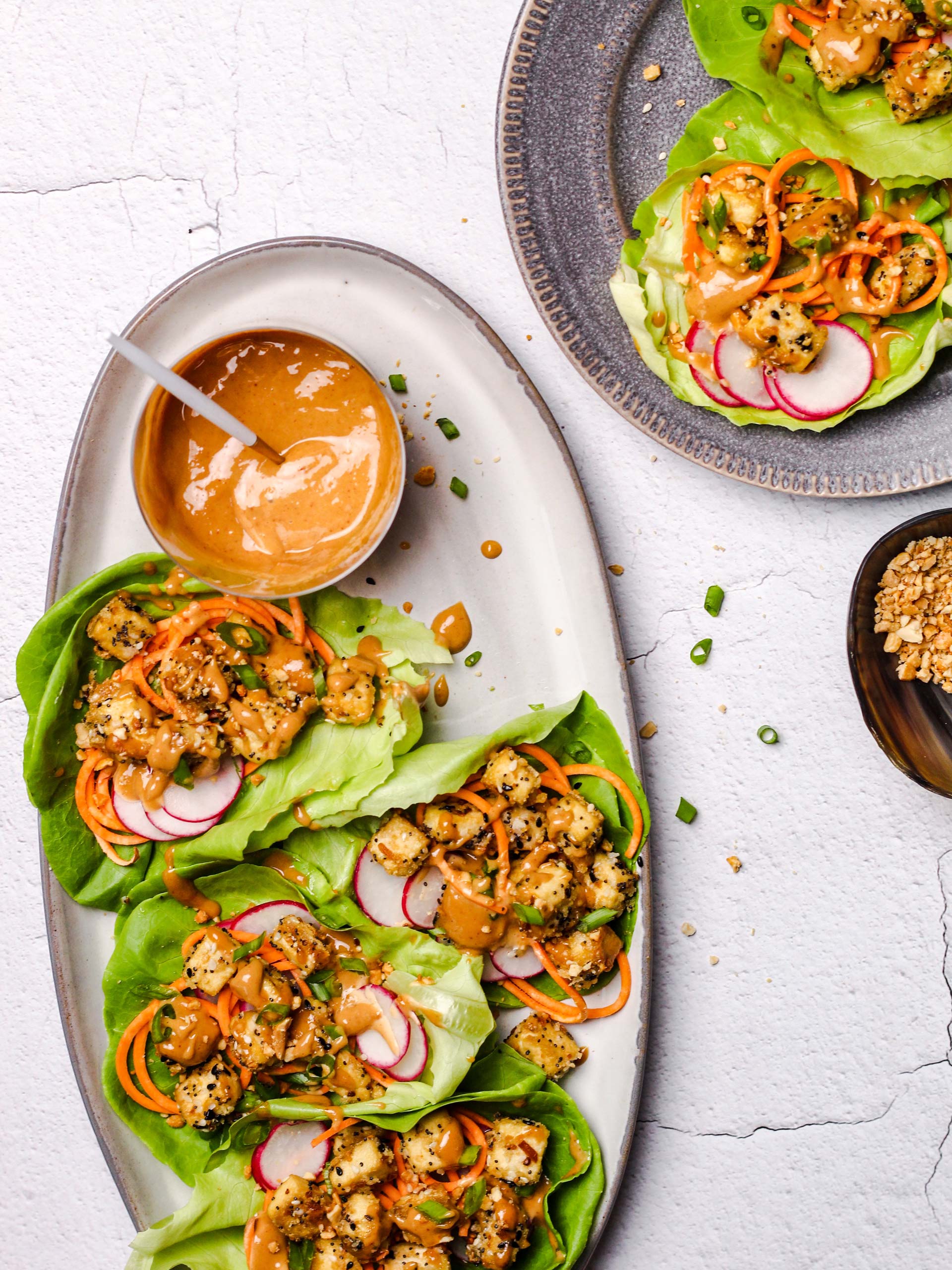 Everything Bagel Seasoning Tofu Lettuce Wraps
